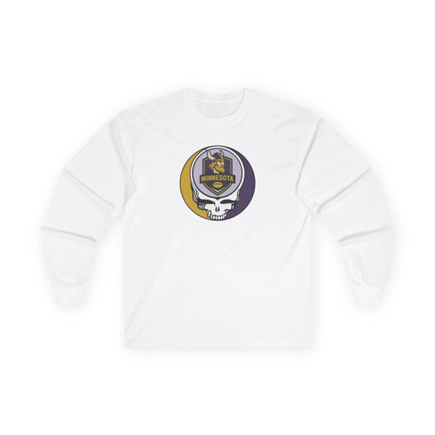 Grateful Dead - Minnesota Vikings Stealie Ultra Cotton Long Sleeve Tee - NFL - StealieShop